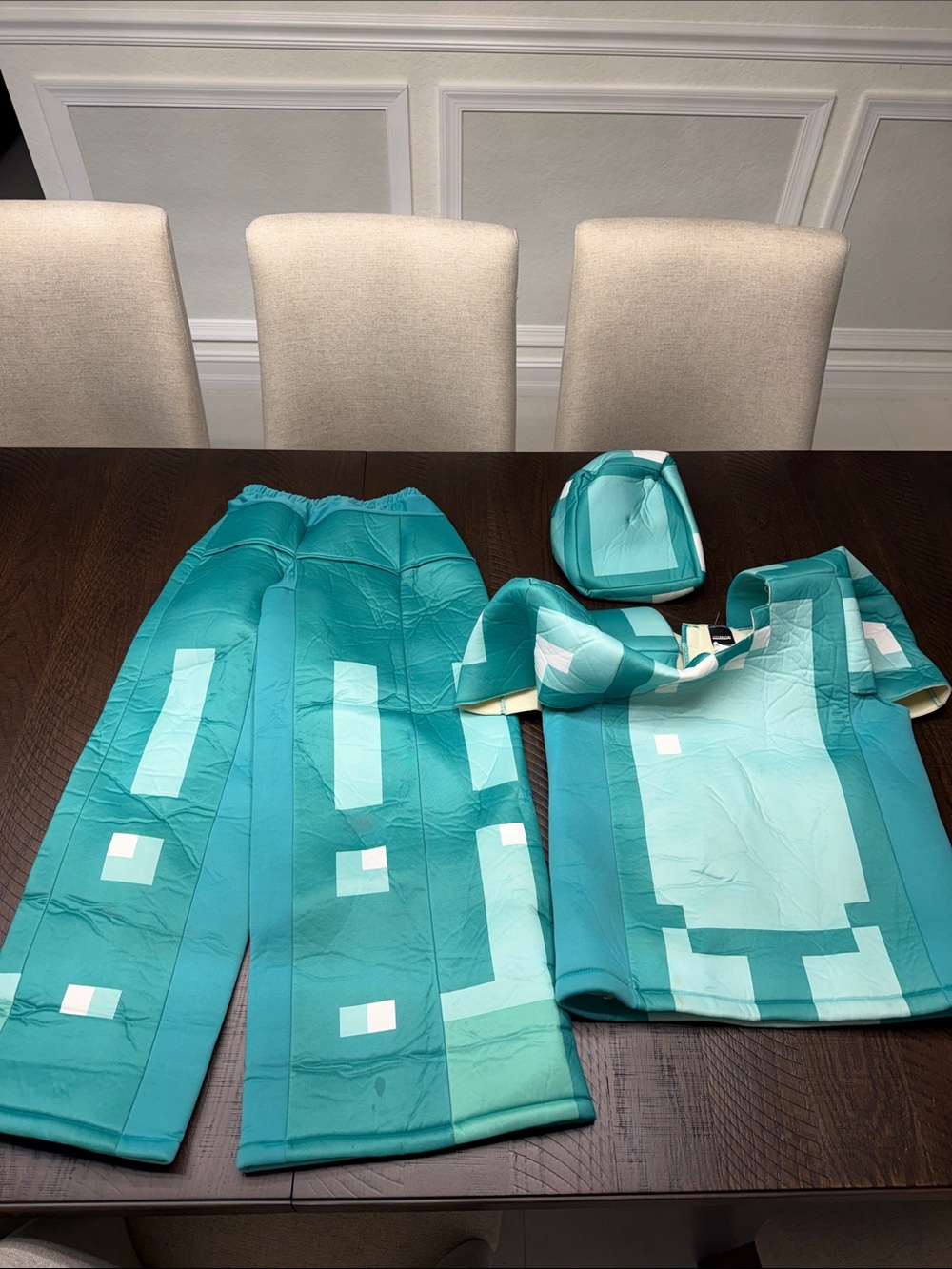 Minecraft Diamond Armor Kids Halloween Costume Size 10-12 Complete